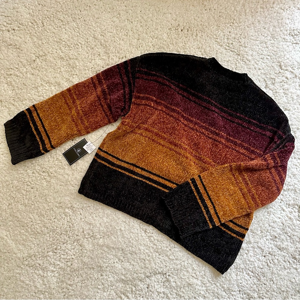 Volcom Boxy Fit Sweater | Black, Brown | Size S